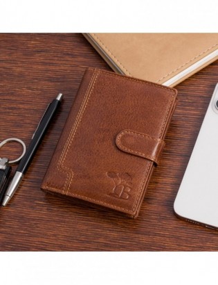 Portfel skórzany męski pionowy klasyczny brązowy RFiD Beltimore D41 - zdjęcie 2