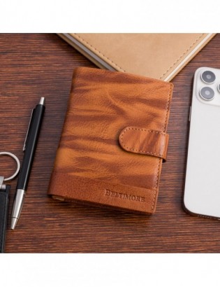 Portfel skórzany męski pionowy klasyczny brązowy RFiD Beltimore D35 - zdjęcie 3