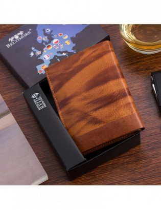 Portfel skórzany męski pionowy klasyczny brązowy RFiD Beltimore D36 - zdjęcie 5