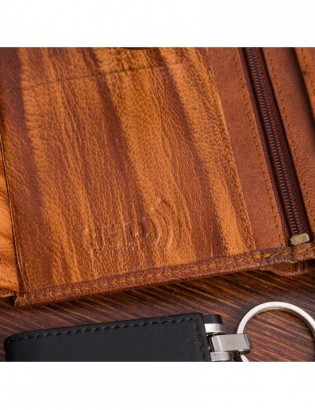 Portfel skórzany męski pionowy klasyczny brązowy RFiD Beltimore D36 - zdjęcie 7