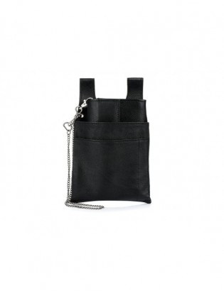 Czarny portfel i etui na portfel i łańcuch zestaw skórzany dla kelnera D01 - zdjęcie 4