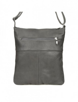 Szara skórzana listonoszka damska torebka na ramię Beltimore 934 - zdjęcie 5