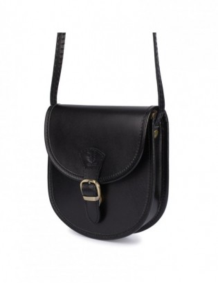 Czarna Beltimore Damska Skórzana Mała Torebka Listonoszka podkówka K68 - zdjęcie 1