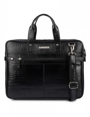 Torba skórzana elegancka croco laptop 15 - zdjęcie 1