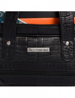 Torba skórzana elegancka croco laptop 15 - zdjęcie 6