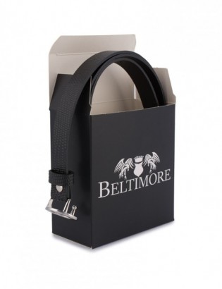 Skórzany pasek damski do spodni sukienki czarna skóra nat 1,8 cm Beltimore O17 - zdjęcie 4