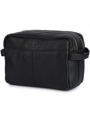 Kosmetyczka skórzana czarna saszetka podróżna duża Beltimore J48 - zdjęcie 1