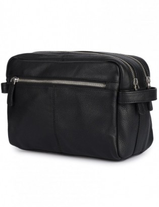 Kosmetyczka skórzana czarna saszetka podróżna duża Beltimore J48 - zdjęcie 7