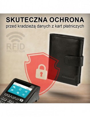 Portfel skórzany duży poziomy RFiD nubuk brązowy zasuwany skóra Beltimore H01 - zdjęcie 11