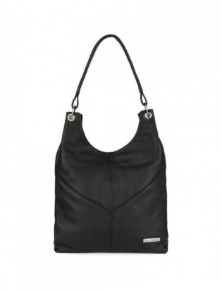 Czarna damska skórzana torebka worek na ramię Beltimore  970 - zdjęcie 3