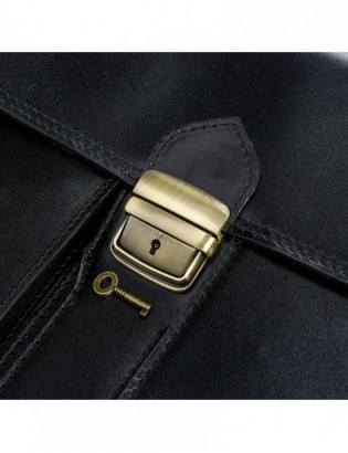 Czarna skórzana aktówka męska elegancka teczka na dokumenty Beltimore J21 - zdjęcie 7