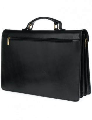 Czarna skórzana aktówka męska elegancka teczka na dokumenty Beltimore J21 - zdjęcie 10