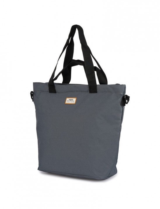 Torebka damska shopperka materiałowa duża A4 modna na ramię torba szara Beltimore R-TZ