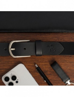 Zestaw prezentowy męski skórzany pasek portfel pudełko premium czarny Beltimore Z27 - zdjęcie 8