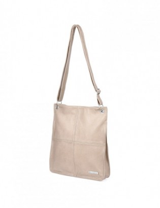 Damska skórzana na ramię torebka Beltimore skóra beżowa 972 - zdjęcie 1