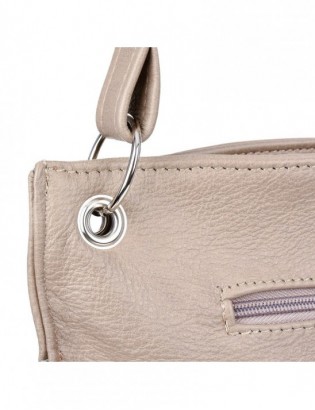 Damska skórzana na ramię torebka Beltimore skóra beżowa 972 - zdjęcie 5
