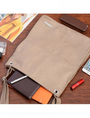 Damska skórzana na ramię torebka Beltimore skóra beżowa 972 - zdjęcie 6