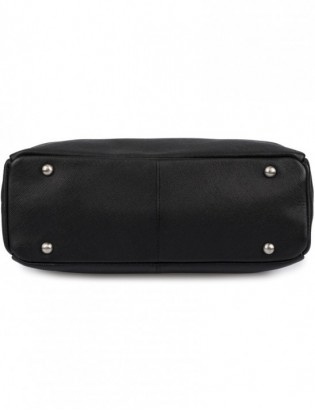 Torebka damska skórzana kuferek torba na ramię pojemna skóra naturalna czarna Beltimore N29 - zdjęcie 7