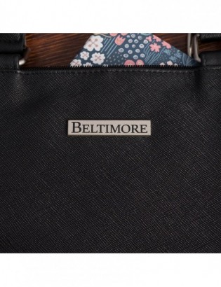 Torebka damska skórzana kuferek torba na ramię pojemna skóra naturalna czarna Beltimore N29 - zdjęcie 9