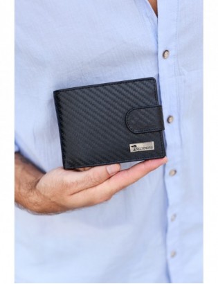 Męski portfel skórzany klasyczny RFiD duży czarny carbon premium Beltimore P02 - zdjęcie 2