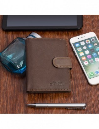 Portfel duży skórzany brązowy pionowy z zapinką męski skóra Beltimore G72 - zdjęcie 3