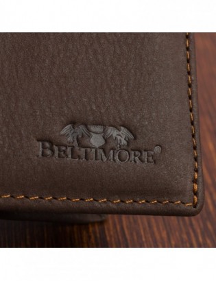 Portfel duży skórzany brązowy pionowy z zapinką męski skóra Beltimore G72 - zdjęcie 10