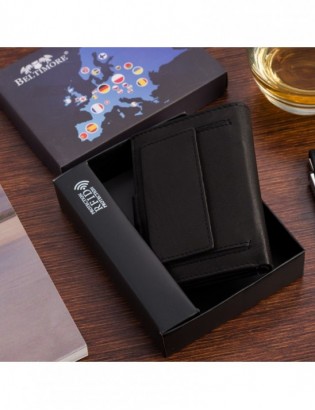 Portfel skórzany męski mały pionowy z flagą czarny RFiD Beltimore D53 - zdjęcie 6