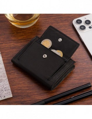 Portfel skórzany męski mały pionowy z flagą czarny RFiD Beltimore D53 - zdjęcie 8