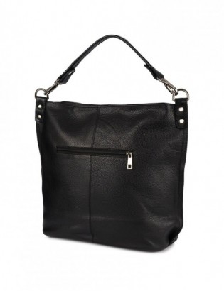 Torebka damska skórzana elegancka duża klasyczna na ramię A4 czarna włoska M95 - zdjęcie 3