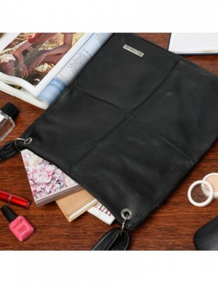 Czarna damska skórzana na ramię torebka Beltimore skóra 972 - zdjęcie 2