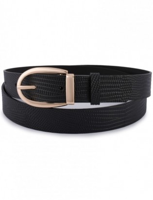 Skórzany pasek damski do spodni sukienki czarny skóra nat 3 cm Beltimore D92 - zdjęcie 5