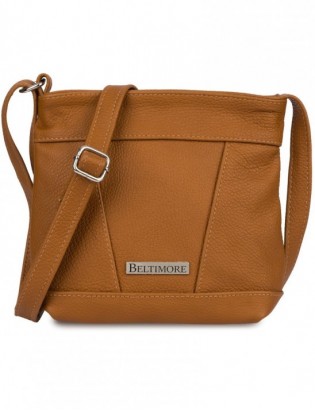 Torebka damska skórzana listonoszka mała premium klasyczna brązowa Beltimore L58 - zdjęcie 1