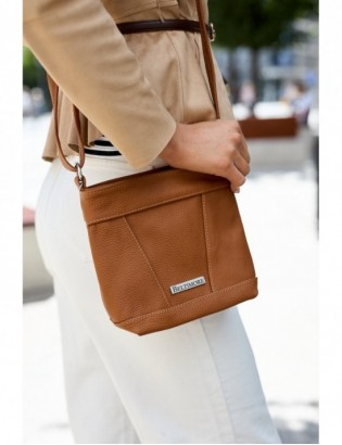 Torebka damska skórzana listonoszka mała premium klasyczna brązowa Beltimore L58 - zdjęcie 4