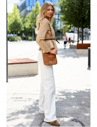 Torebka damska skórzana listonoszka mała premium klasyczna brązowa Beltimore L58 - zdjęcie 5