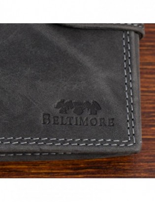 Portfel skórzany męski pionowy z zapinią klasyczny czarny RFiD Beltimore S49 - zdjęcie 8