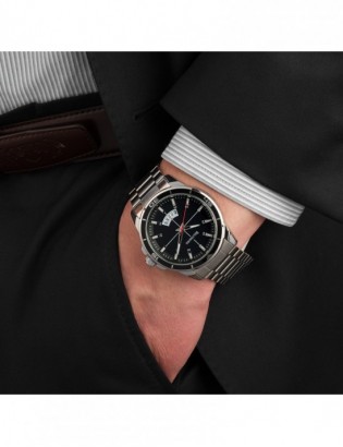 Zegarek męski bransoleta duży solidny z datownikiem premium Beltimore BT03 - zdjęcie 3