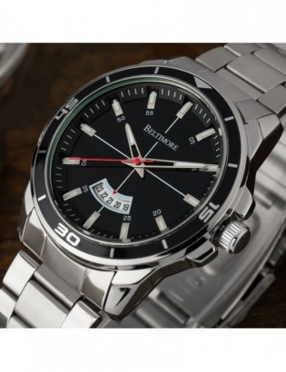 Zegarek męski bransoleta duży solidny z datownikiem premium Beltimore BT03 - zdjęcie 5