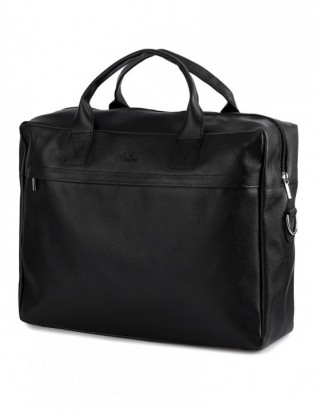 Torba męska skóra ekologiczna na dokumenty A4 laptopa czarna Beltimore M04 - zdjęcie 1
