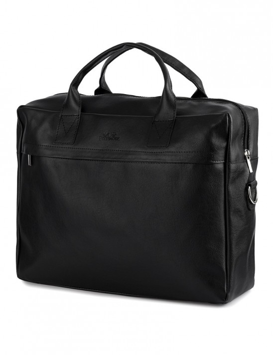 Torba męska skóra ekologiczna na dokumenty A4 laptopa czarna Beltimore M04