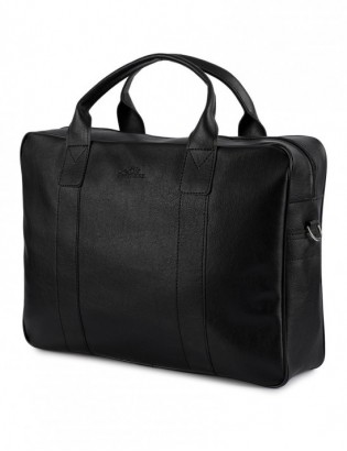 Torba męska skóra ekologiczna na dokumenty A4 laptopa czarna Beltimore M02 - zdjęcie 1