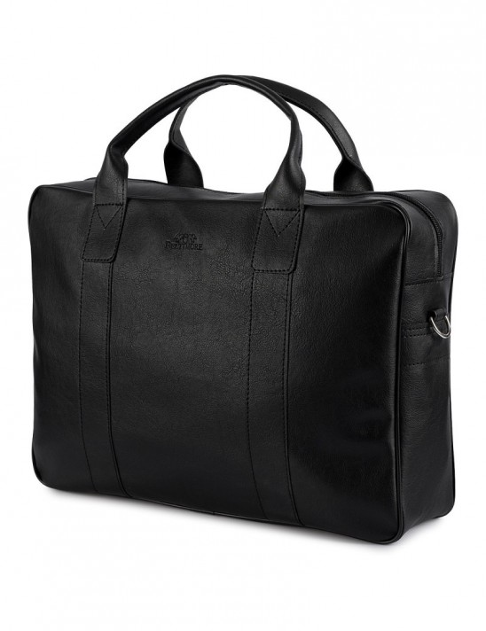 Torba męska skóra ekologiczna na dokumenty A4 laptopa czarna Beltimore M02