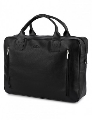 Torba męska skóra ekologiczna na dokumenty A4 laptopa czarna Beltimore M03 - zdjęcie 1