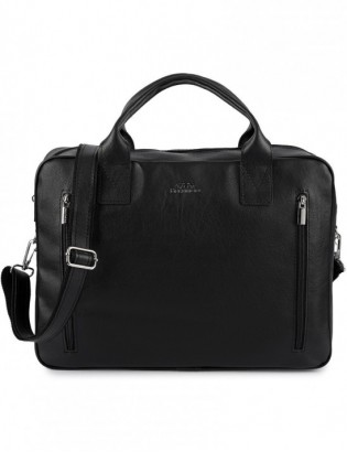 Torba męska skóra ekologiczna na dokumenty A4 laptopa czarna Beltimore M03 - zdjęcie 3