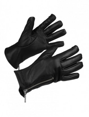 Rękawiczki skórzane damskie polar na dotyk TOUCH FINGER czarne BELTIMORE  K27 - zdjęcie 7