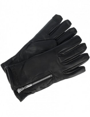 Rękawiczki skórzane damskie polar na dotyk TOUCH FINGER czarne BELTIMORE  K27 - zdjęcie 10