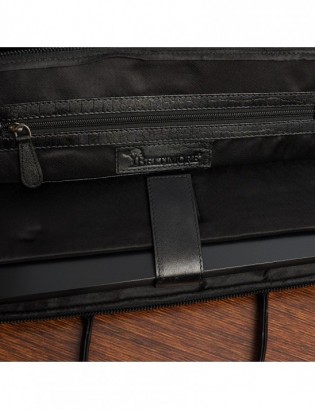 Torba skórzana aktówka teczka croco na laptopa 15"6 czarna A4 Beltimore S18 - zdjęcie 7