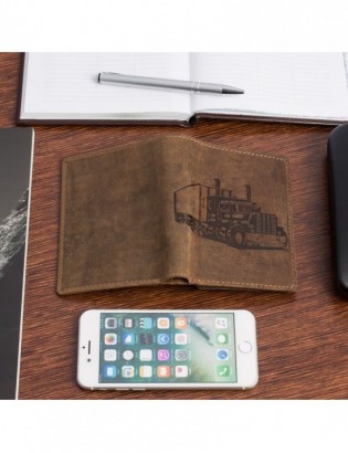 Portfel skórzany męski brązowy nubuk skóra Ciężarówka Tir RFiD Beltimore R89 - zdjęcie 4