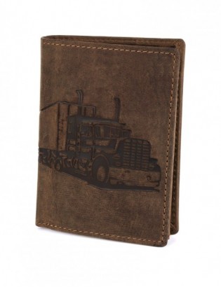 Portfel skórzany męski brązowy nubuk skóra Ciężarówka Tir RFiD Beltimore R89 - zdjęcie 6