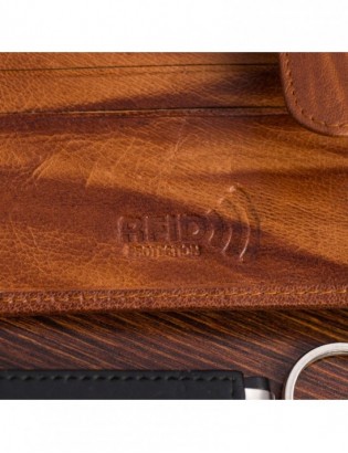 Portfel skórzany męski poziomy klasyczny brązowy RFiD Beltimore D34 - zdjęcie 7