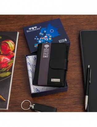 Męski portfel skórzany duży pionowy PREMIUM LEGENDARNA SKÓRA lico brązowy Beltimore P11 - zdjęcie 2